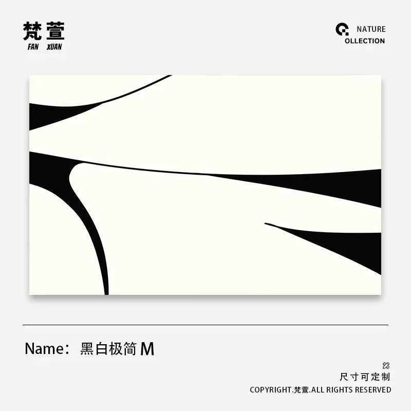 Minimalist Geometric Area Rug - Luxury Black & White Carpet for Living Room & Bedroom