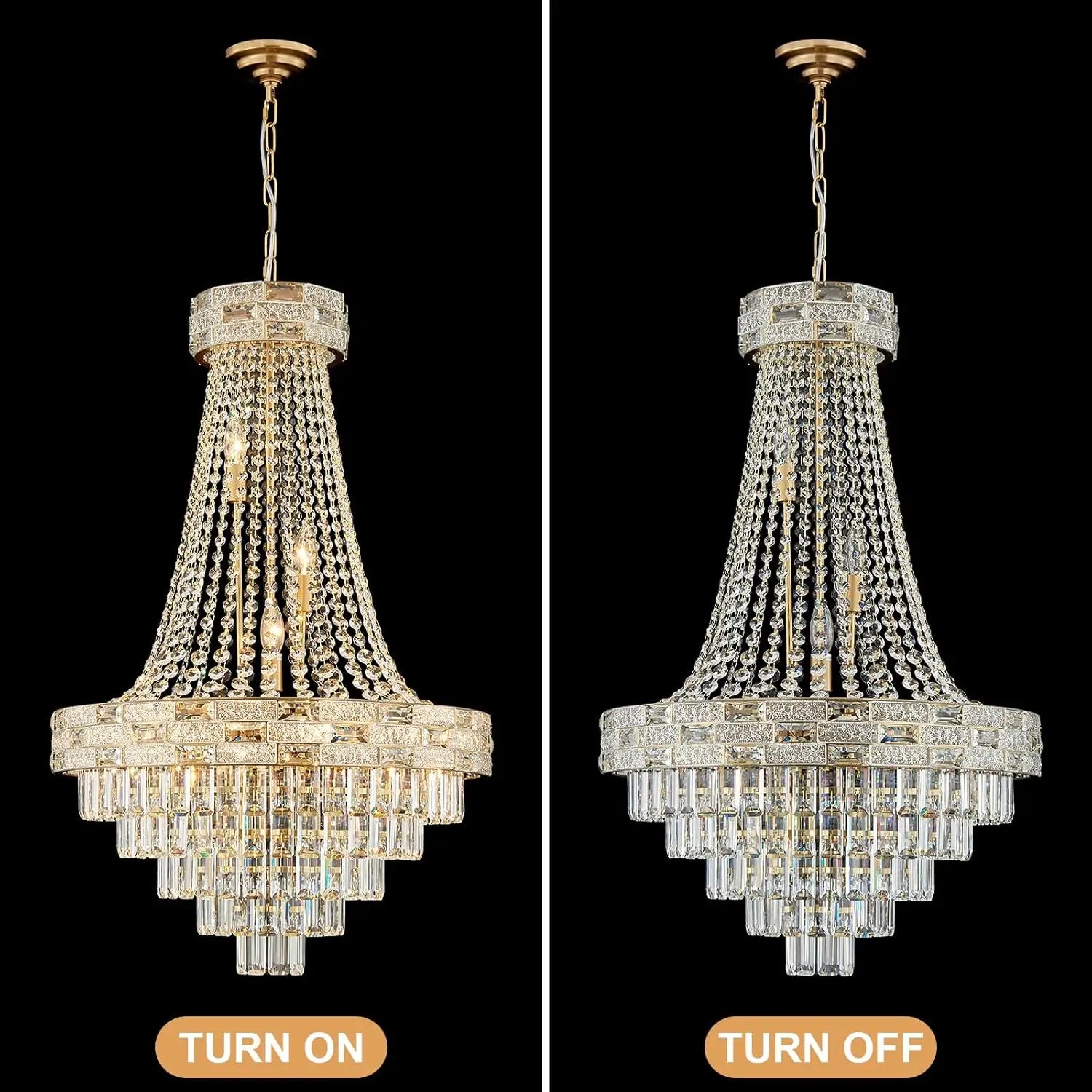Modern Gold Crystal Chandeliers for Dining Room Living Room Vila Luxury Large Chandelier Pendant Light Fixture Kitchen Island
