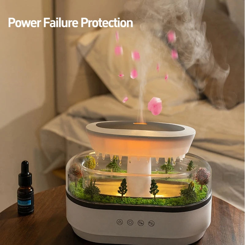 New Aroma Humidifier Raindrop Air Humidifier Colorful Atmosphere Light White Noise Music Essemtial Home Oil Fragrance Diffuser