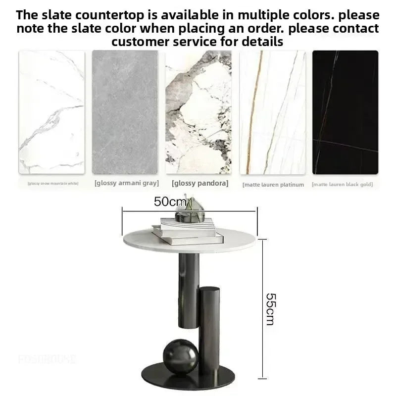 Bright Oval Coffee Table - Italian Rock Slab Design