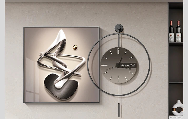 Modern LED Wall Clock - Luxury Restaurant & Living Room Decorative Art