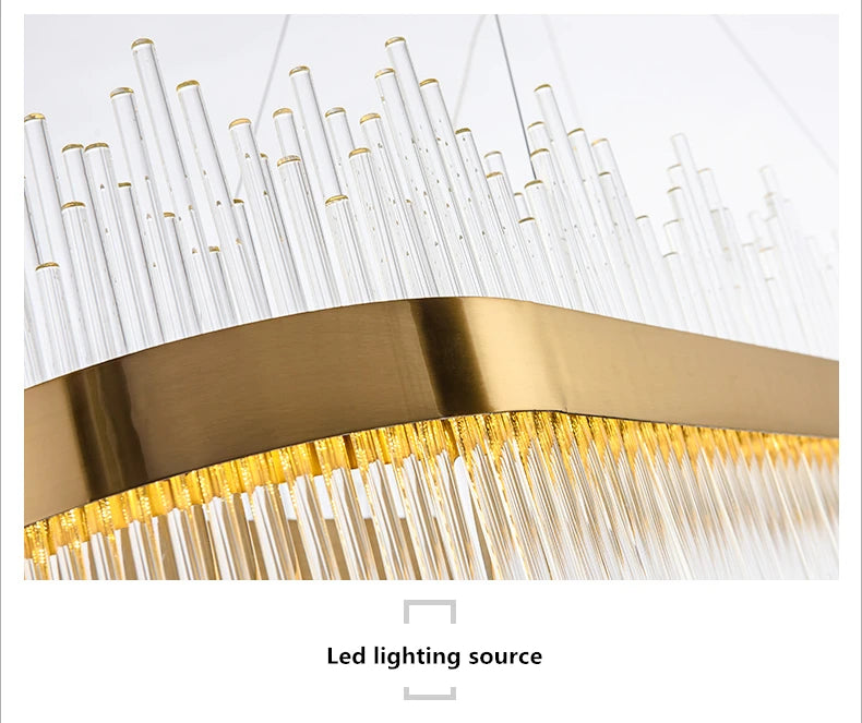 Modern Luxury Drawing Room Glass Led Chandelier Dining Room Led Dimmable Pendant Lamp Lustre Gold Metal Lamp Fixtures Lamparas