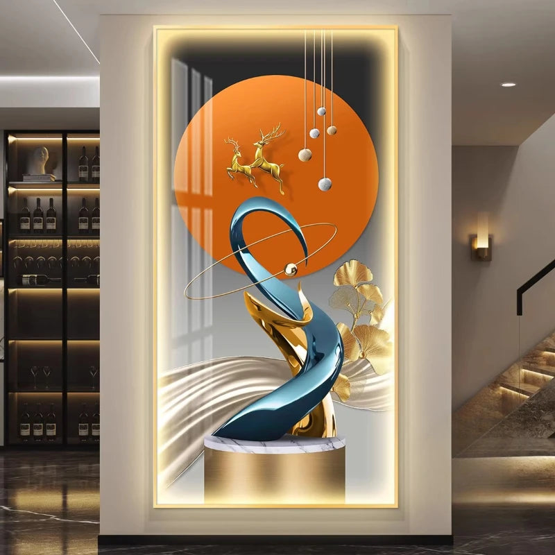 Modern LED Wall Art Poster - Illuminated Room Decoration (120-240cm)