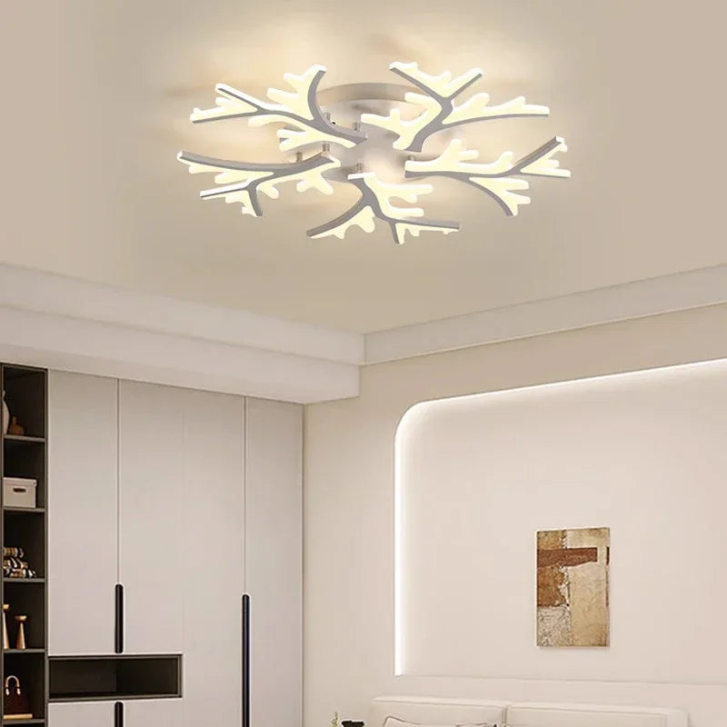 Nordic Minimalist Creative Branch Antlers Ceiling Chandelier Living Room Bedroom Indoor Lighting Led Ceiling Lamp Light Fixture