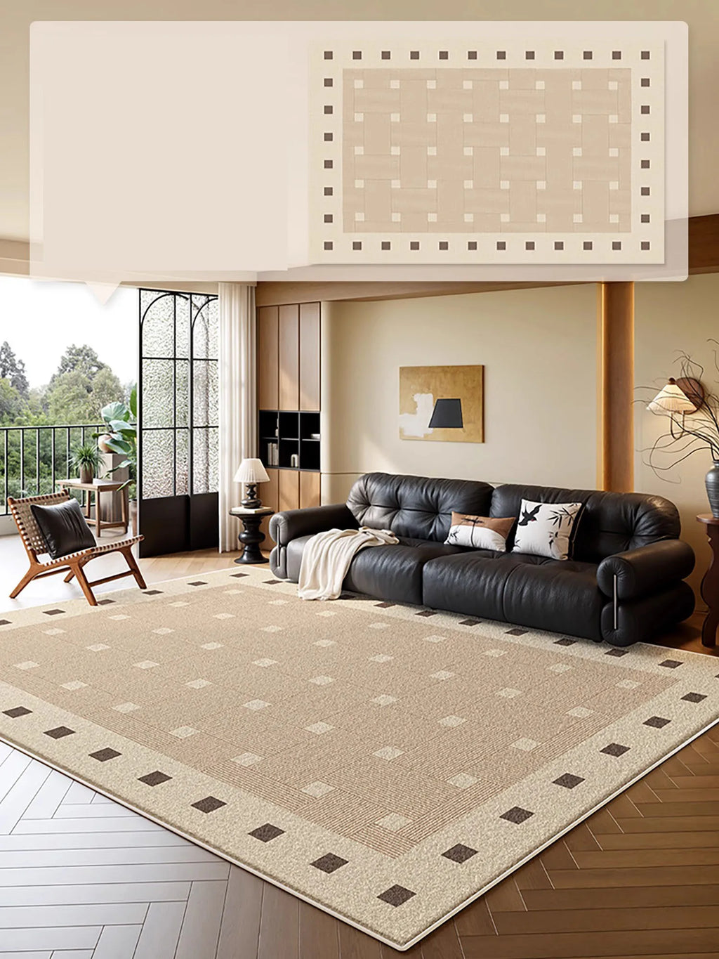 Modern Geometric Area Rug - Luxury Carpet for Living Room & Bedroom
