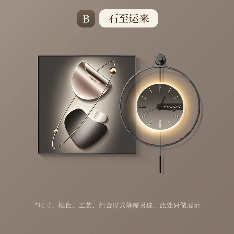 Modern LED Wall Clock - Luxury Restaurant & Living Room Decorative Art