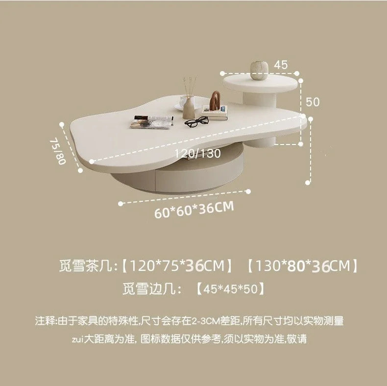 Italian Luxury Coffee Table Set - White Cloud Design