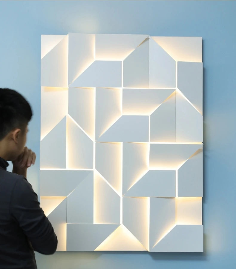 Geometric LED Wall Lamp - Modern Shadow Metal Sconce Light