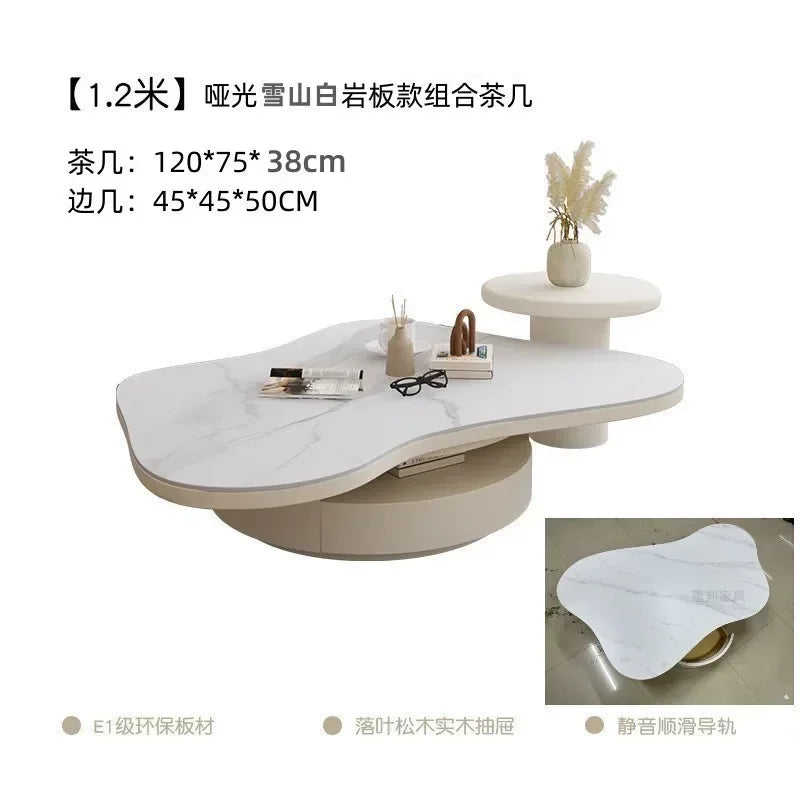 Italian Luxury Coffee Table Set - White Cloud Design