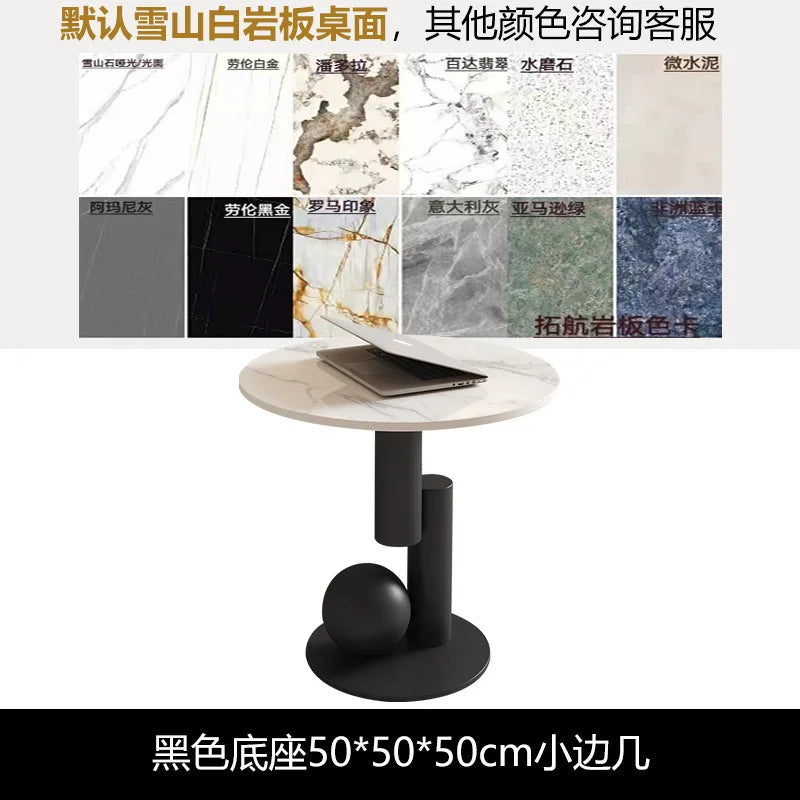 Cream Style Oval Coffee Table - Minimalist Rock Plate Design