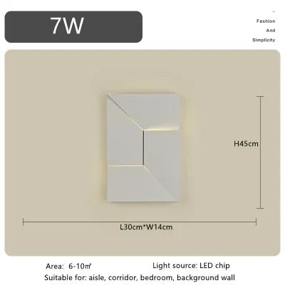 Geometric LED Wall Lamp - Modern Shadow Metal Sconce Light