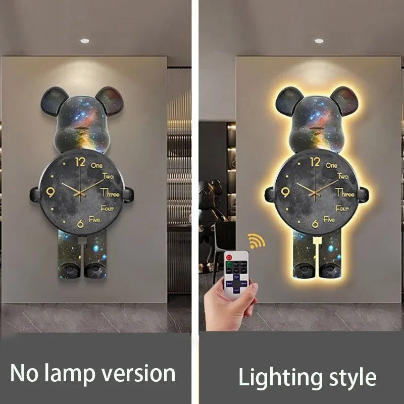 Modern LED Wall Clock - Digital Display with Ambient Lighting