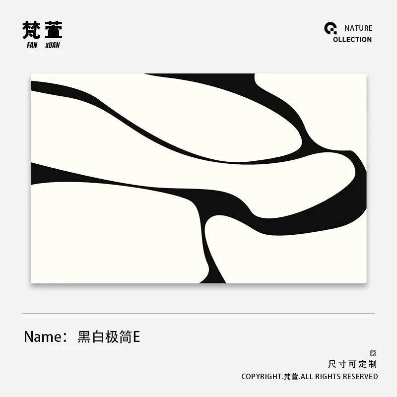 Minimalist Geometric Area Rug - Luxury Black & White Carpet for Living Room & Bedroom