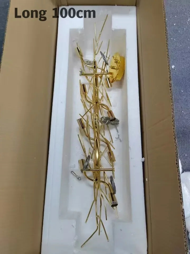 Artpad Modern Ginkgo Leaf Chandeliers for Dining room Ceiling Leaves Pendant Chandelier for Living Room Bedroom Kitchen Island