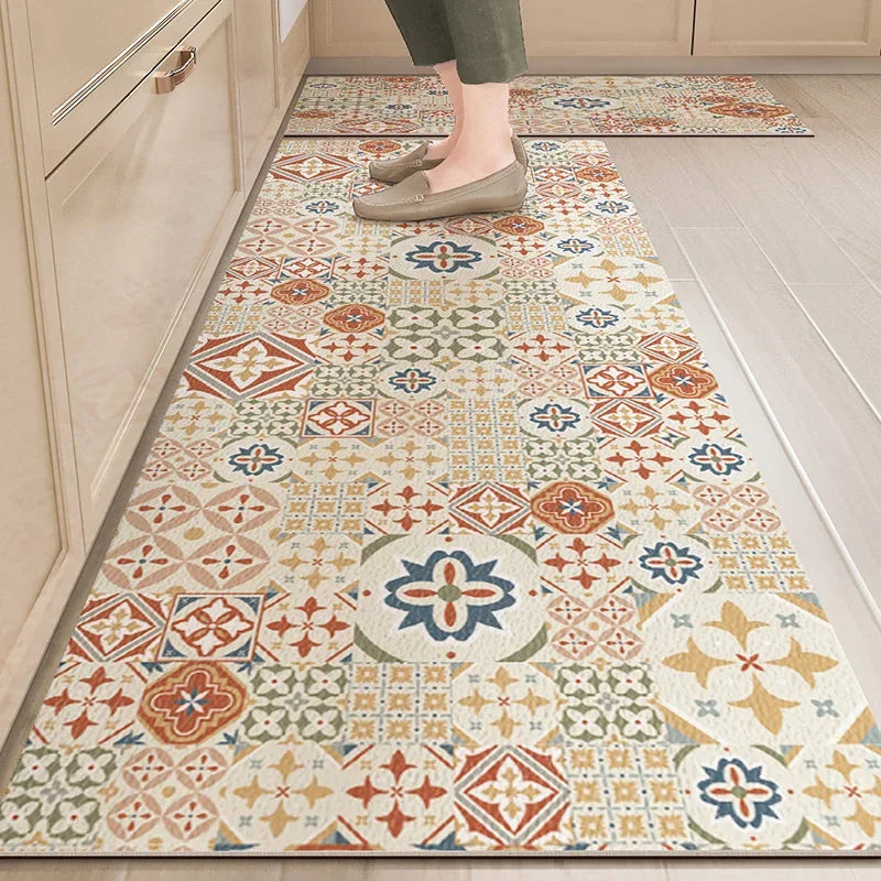 Waterproof Kitchen Floor Mat - Oil-Proof PVC Carpet Runner for Kitchen & Hallway