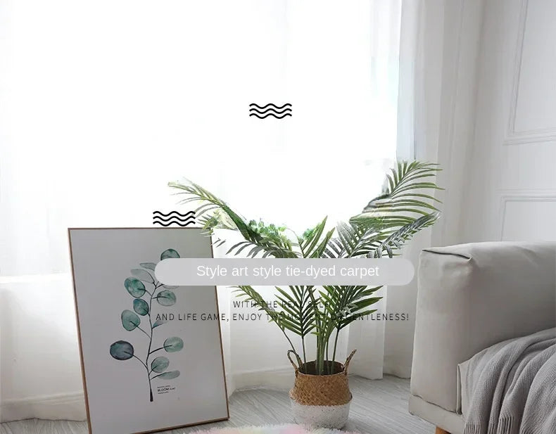 Super Soft Round Plush Rug - Fluffy Area Carpet for Living Room & Bedroom