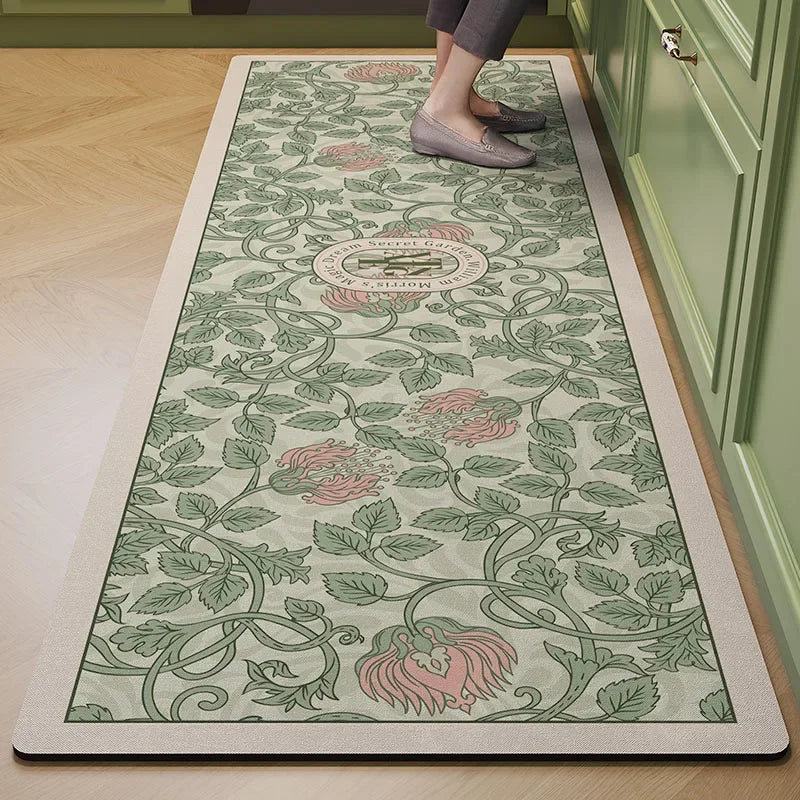 Waterproof Kitchen Floor Mat - Oil-Proof PVC Carpet Runner for Kitchen & Hallway