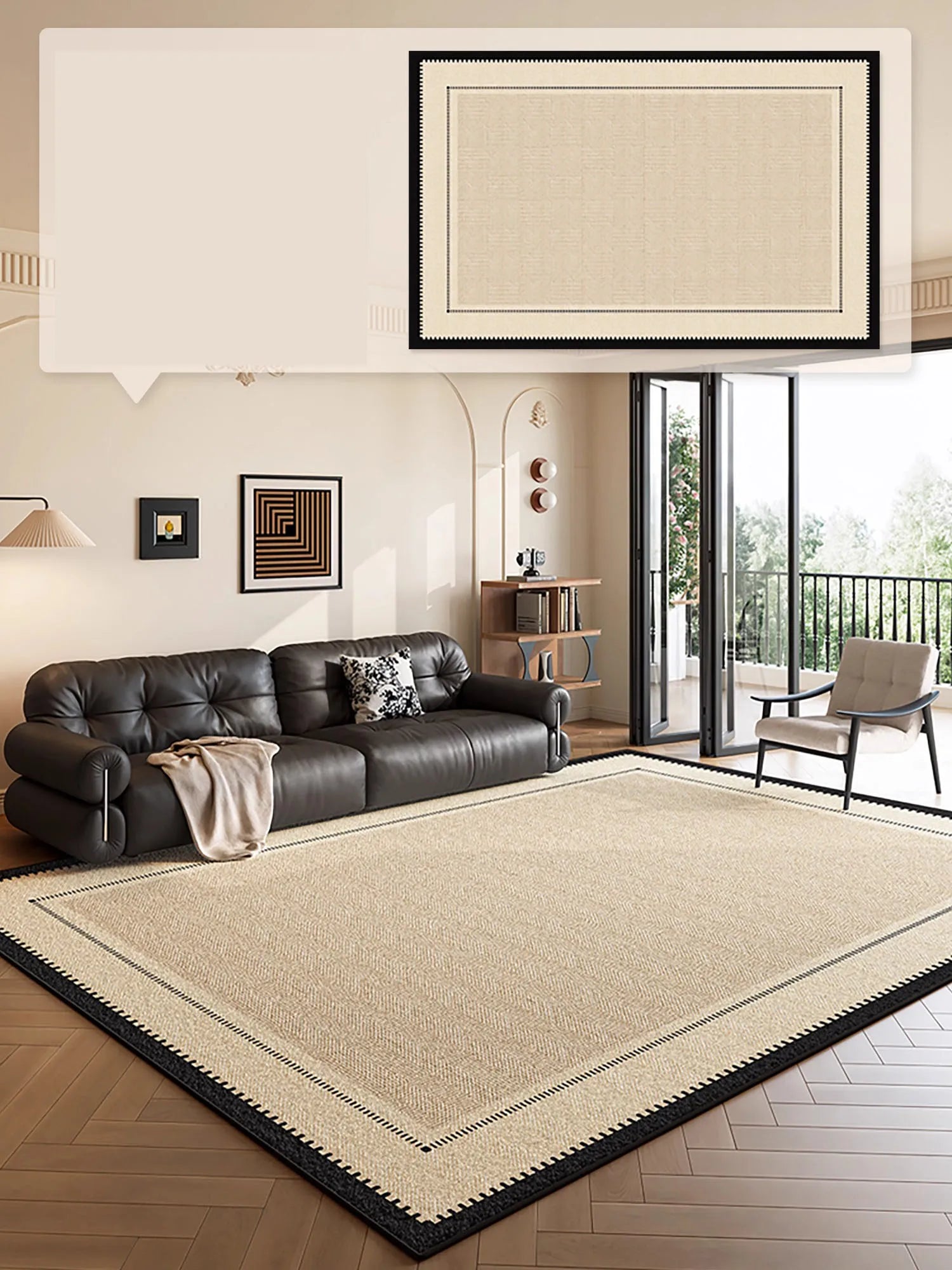 Modern Geometric Area Rug - Luxury Carpet for Living Room & Bedroom