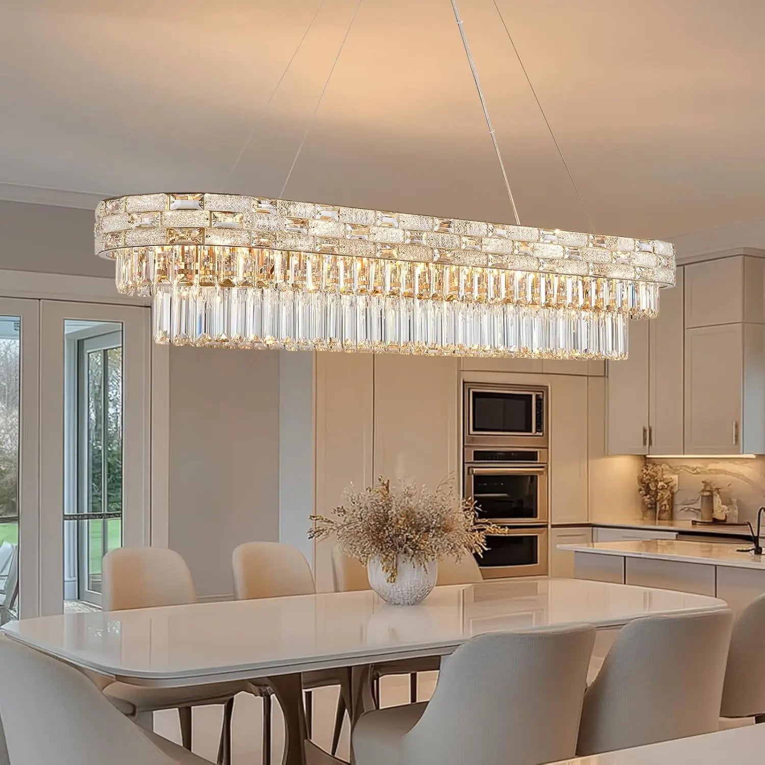 Modern Gold Crystal Chandeliers for Dining Room Living Room Vila Luxury Large Chandelier Pendant Light Fixture Kitchen Island