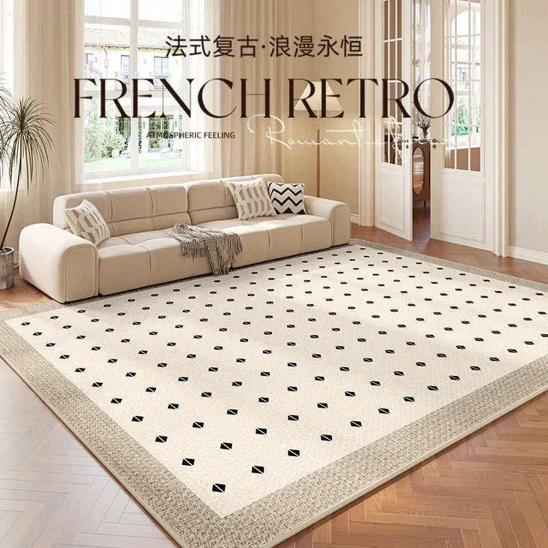 Artistic French Plush Carpet - Modern Area Rug for Living Room & Bedroom