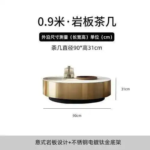 Luxury Round Coffee Table - Designer Metal Base