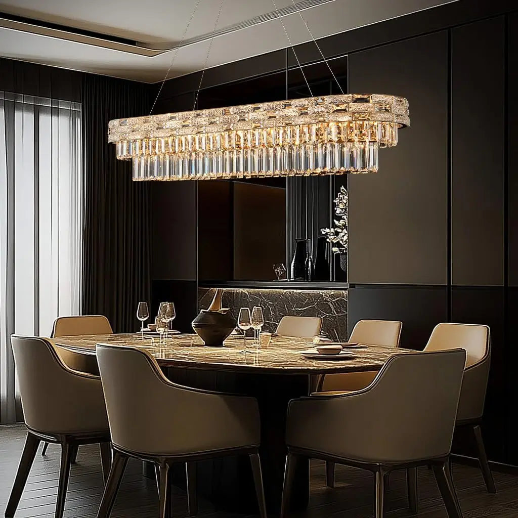 Modern Gold Crystal Chandeliers for Dining Room Living Room Vila Luxury Large Chandelier Pendant Light Fixture Kitchen Island