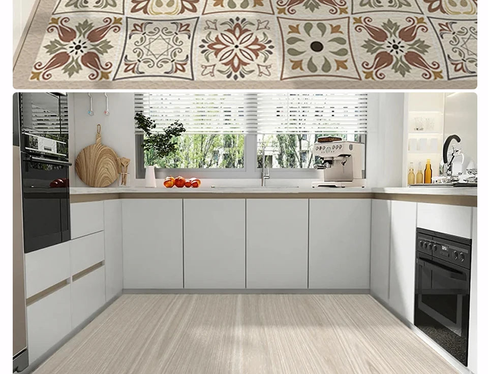 Waterproof Kitchen Floor Mat - Oil-Proof PVC Carpet Runner for Kitchen & Hallway