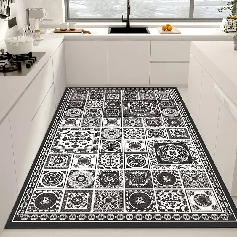 Waterproof Kitchen Floor Mat - Oil-Proof PVC Carpet Runner for Kitchen & Hallway