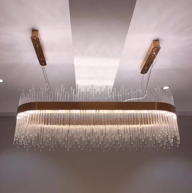 Modern Luxury Drawing Room Glass Led Chandelier Dining Room Led Dimmable Pendant Lamp Lustre Gold Metal Lamp Fixtures Lamparas