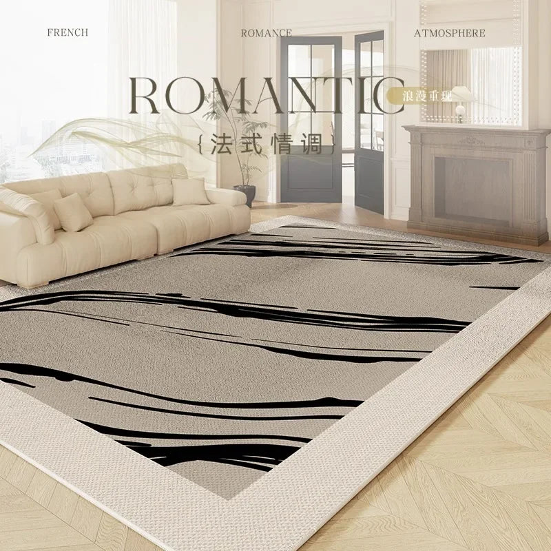 Artistic French Plush Carpet - Modern Area Rug for Living Room & Bedroom
