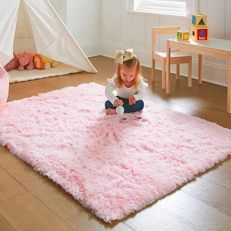 Furry Plush Area Rug - Modern Nordic Style Carpet for Living Room & Bedroom