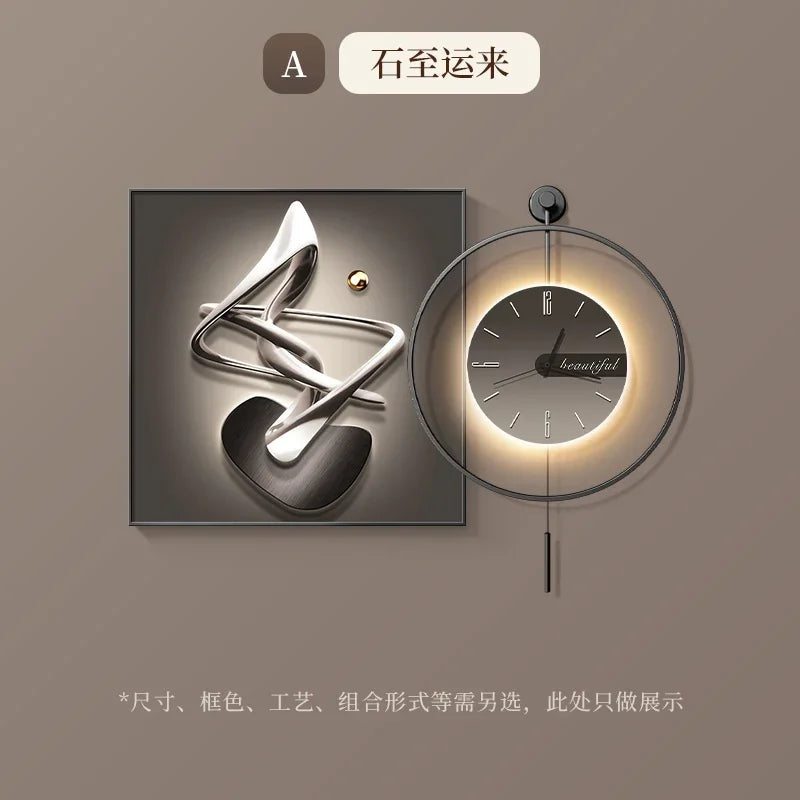 Modern LED Wall Clock - Luxury Restaurant & Living Room Decorative Art