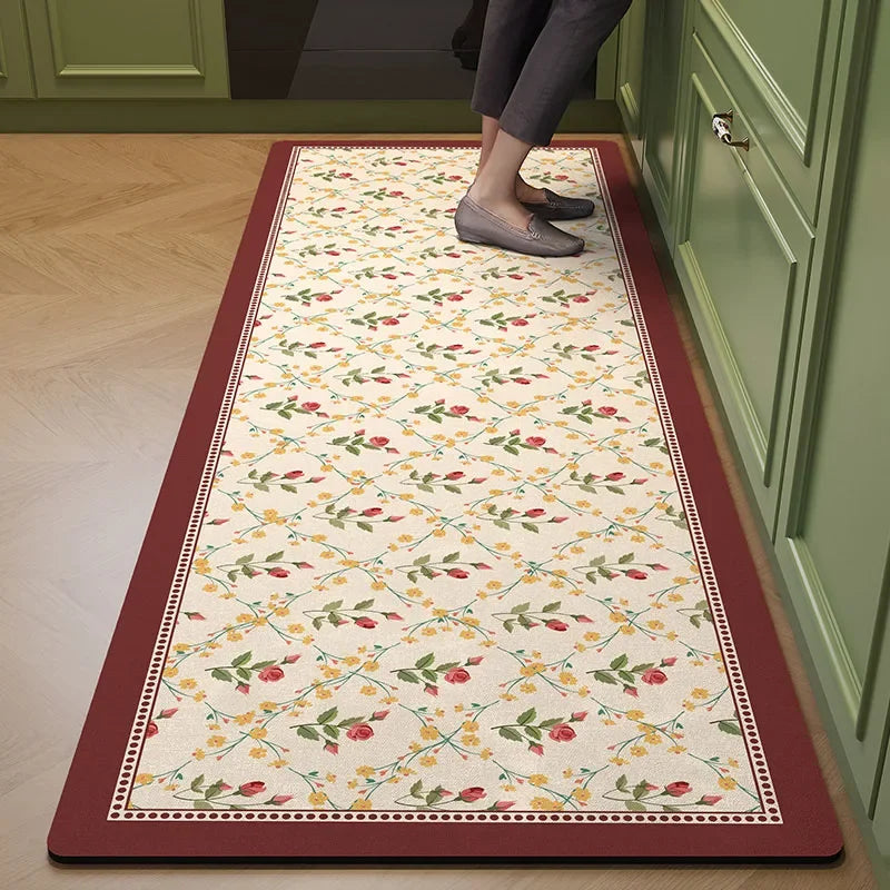 Waterproof Kitchen Floor Mat - Oil-Proof PVC Carpet Runner for Kitchen & Hallway