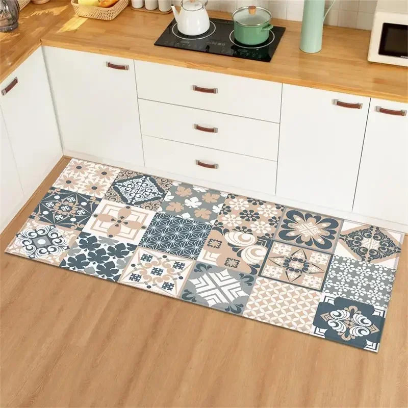 Waterproof Kitchen Floor Mat - Oil-Proof PVC Carpet Runner for Kitchen & Hallway