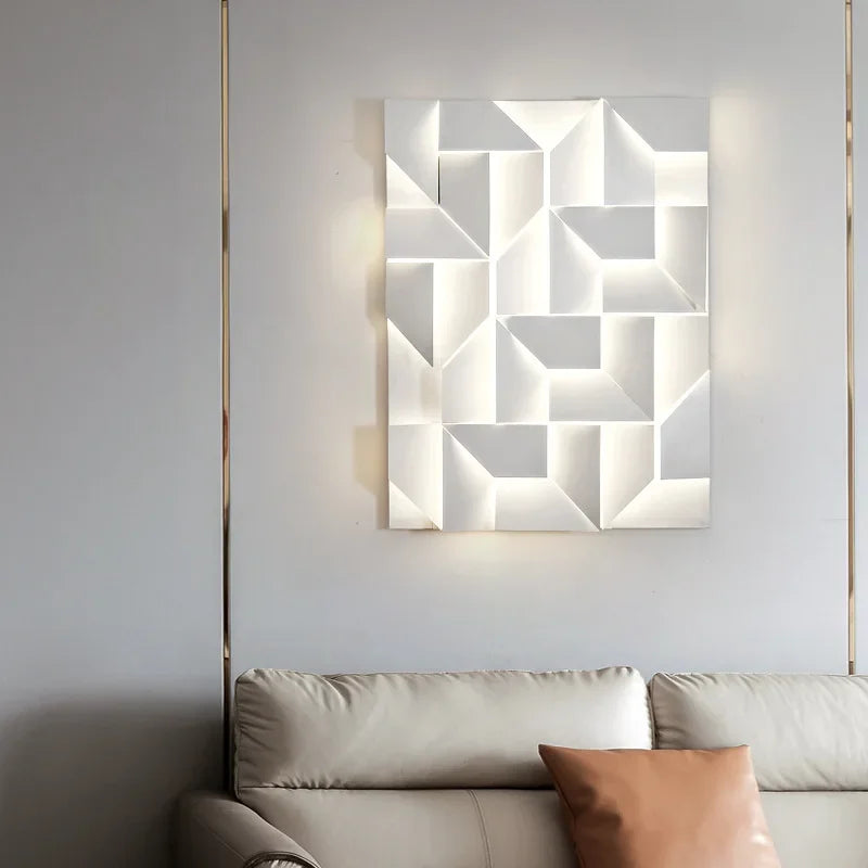 Geometric LED Wall Lamp - Modern Shadow Metal Sconce Light