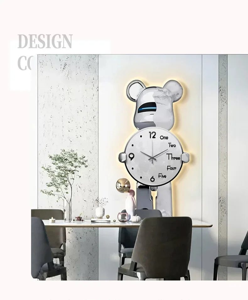 Modern LED Wall Clock - Digital Display with Ambient Lighting