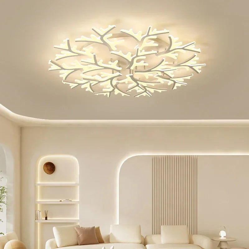Nordic Minimalist Creative Branch Antlers Ceiling Chandelier Living Room Bedroom Indoor Lighting Led Ceiling Lamp Light Fixture
