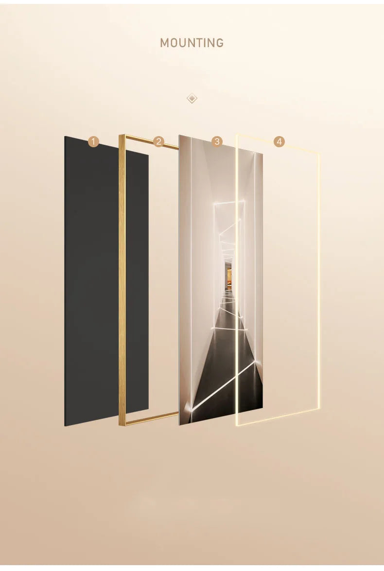 Modern Abstract LED Wall Art - Interior Hanging Lamp for Living Spaces