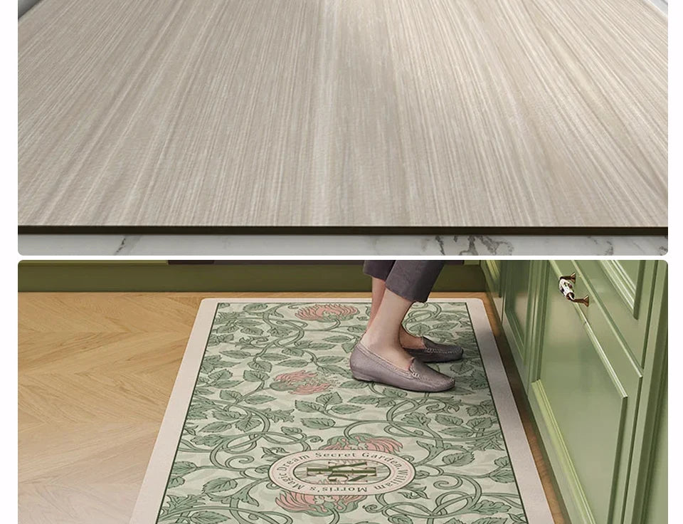 Waterproof Kitchen Floor Mat - Oil-Proof PVC Carpet Runner for Kitchen & Hallway