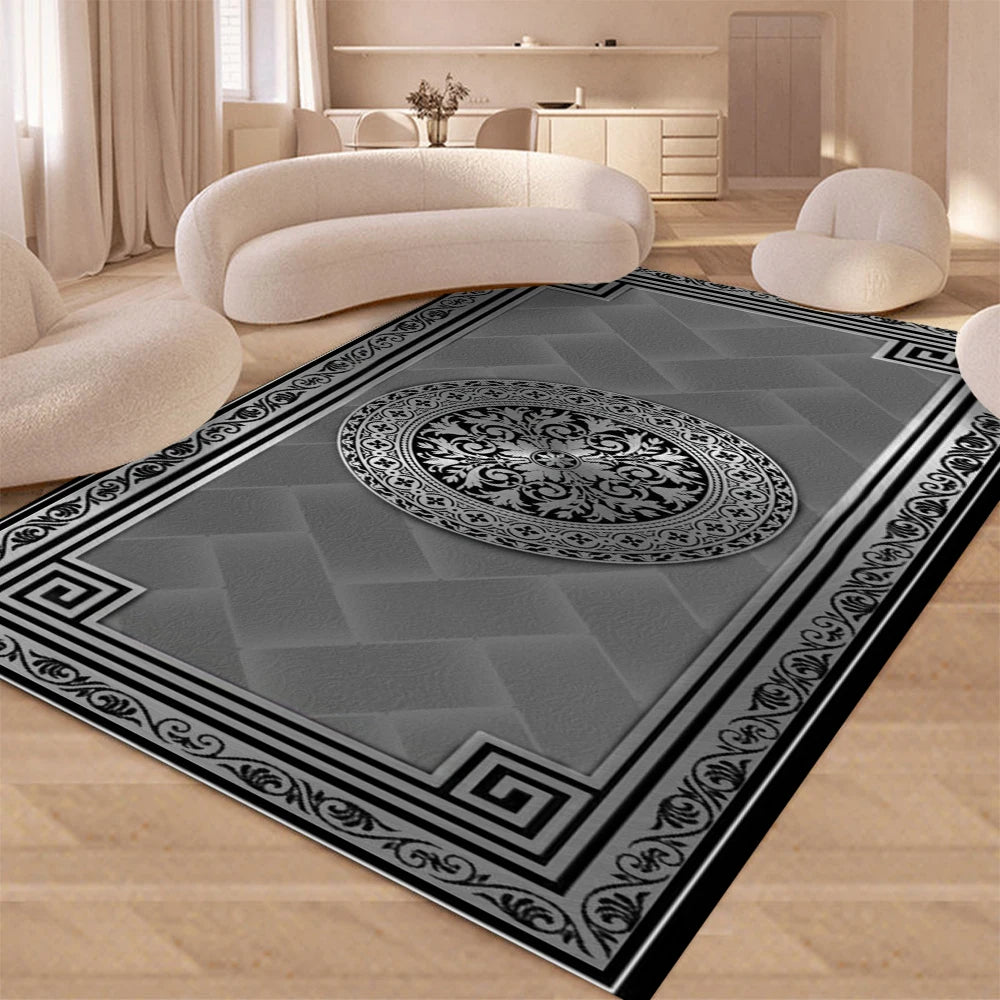 Modern Geometric Area Rug - Soft Luxury Carpet for Living Room & Bedroom