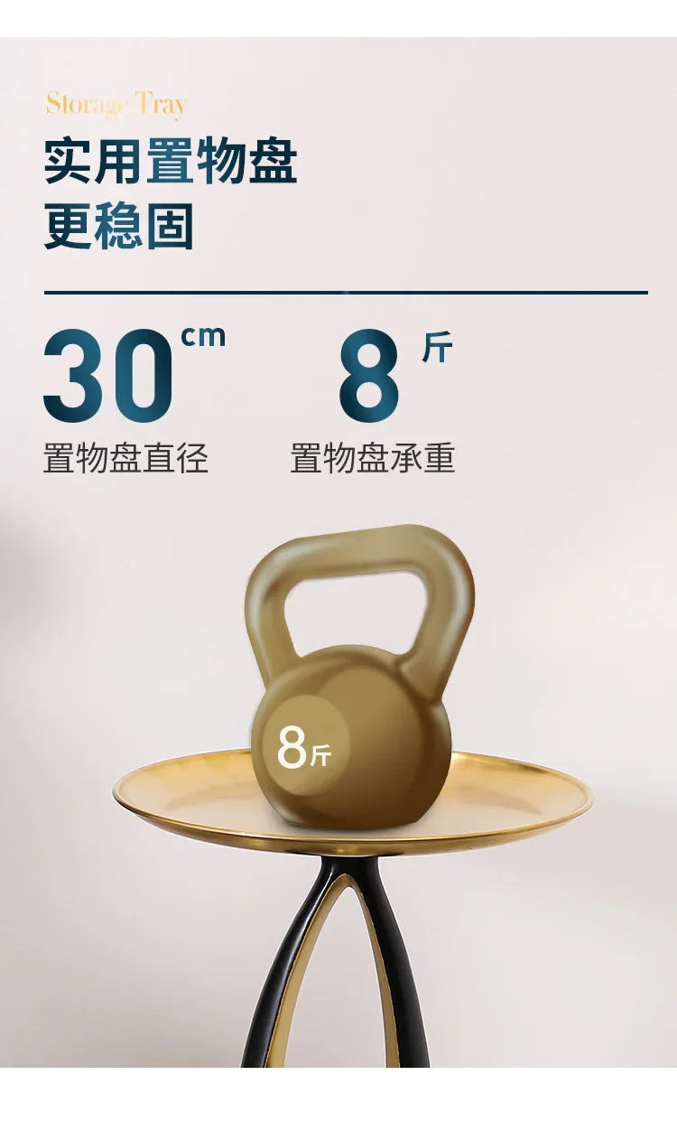 Luxury Abstract Gold-Accented Side Coffee Table Tall  Floor-to-ceiling Mental Ornaments, Living Room End Table New Home Gifts