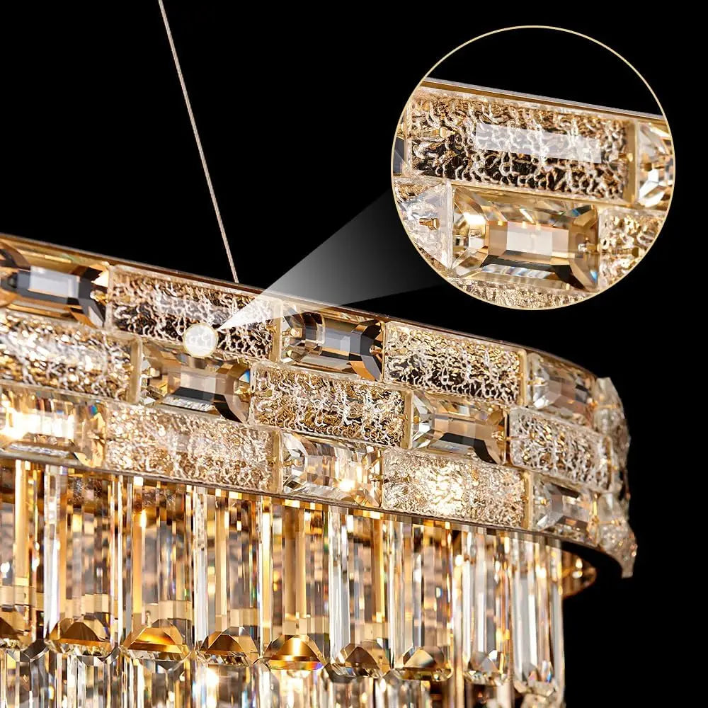 Modern Gold Crystal Chandeliers for Dining Room Living Room Vila Luxury Large Chandelier Pendant Light Fixture Kitchen Island