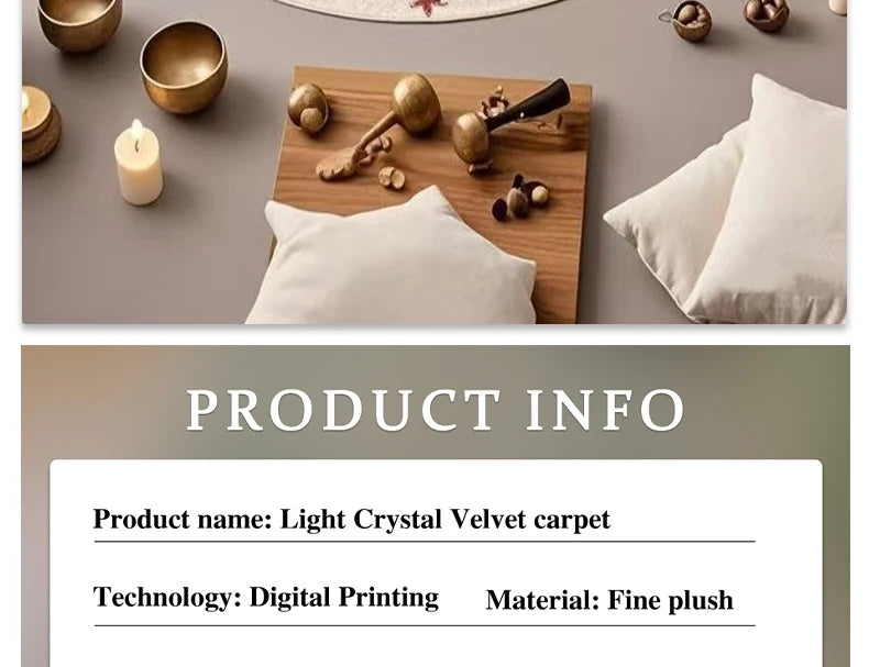 Mandala Round Area Rug - Non-Slip Dirt-Resistant Carpet for Living Room & Bedroom