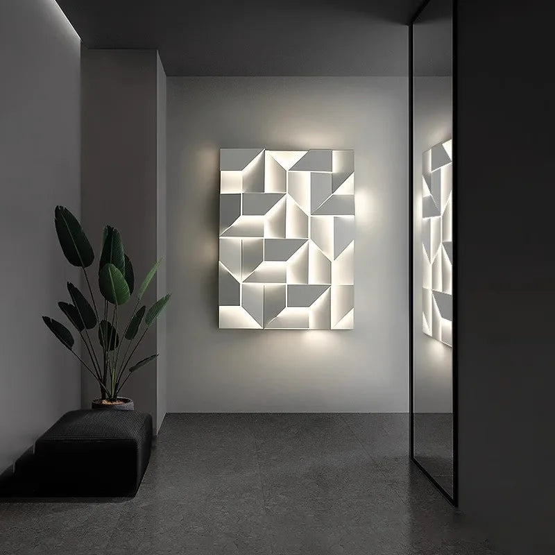 Geometric LED Wall Lamp - Modern Shadow Metal Sconce Light
