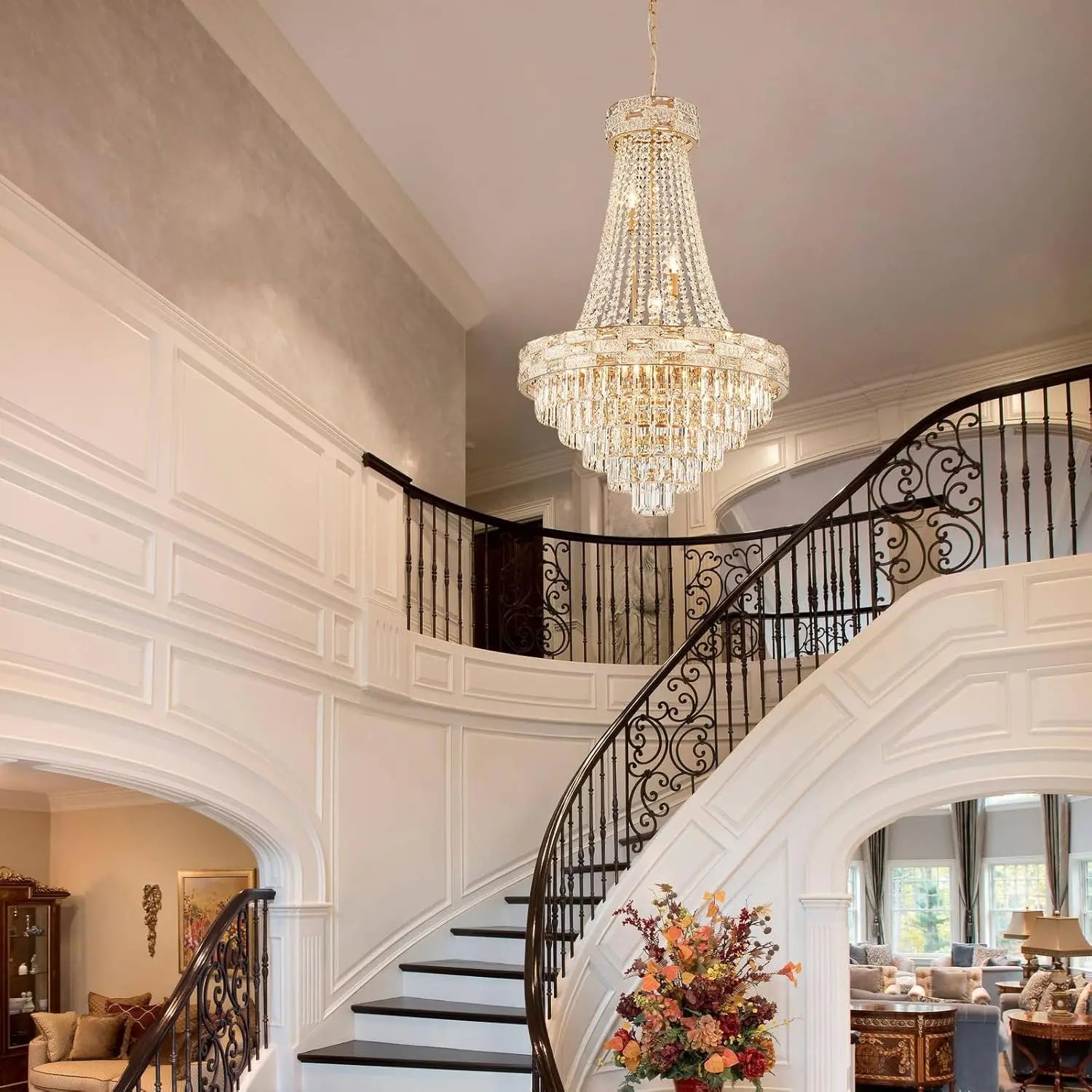 Modern Gold Crystal Chandeliers for Dining Room Living Room Vila Luxury Large Chandelier Pendant Light Fixture Kitchen Island