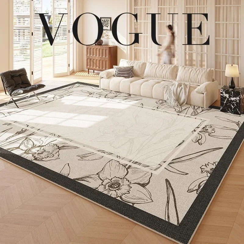 Artistic French Plush Carpet - Modern Area Rug for Living Room & Bedroom
