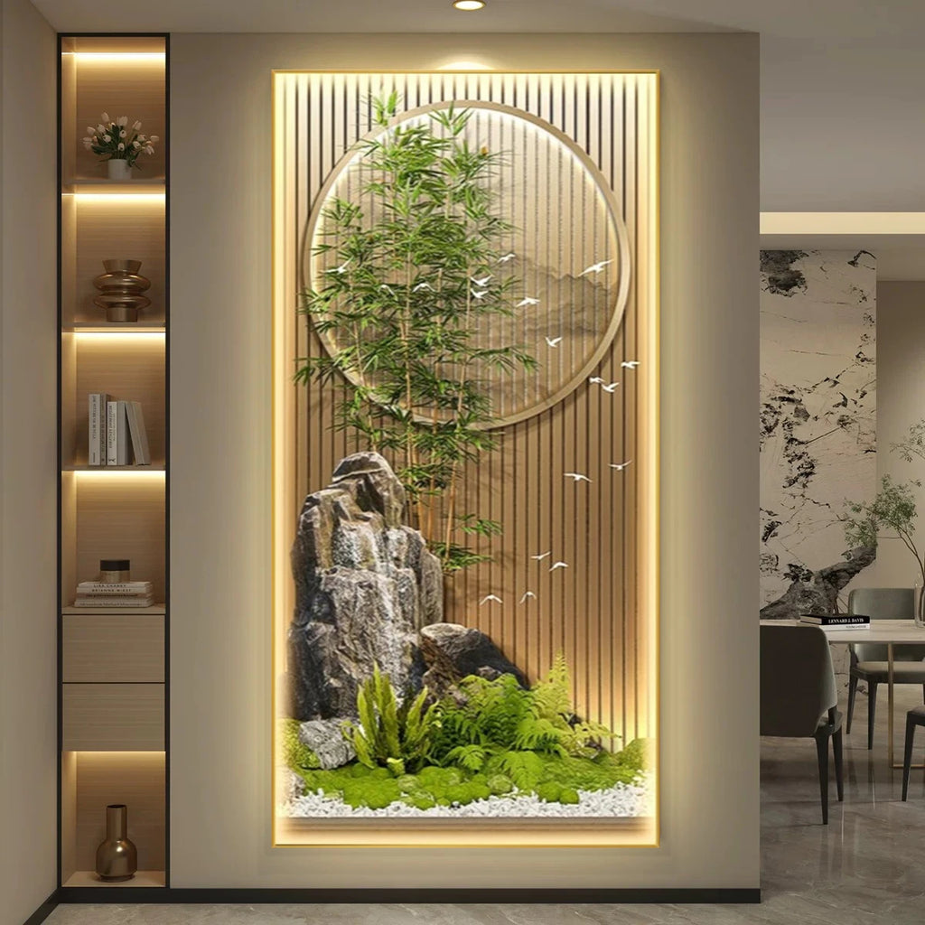 Bamboo LED Wall Art - Landscape Scenery Decorative Painting with Lights