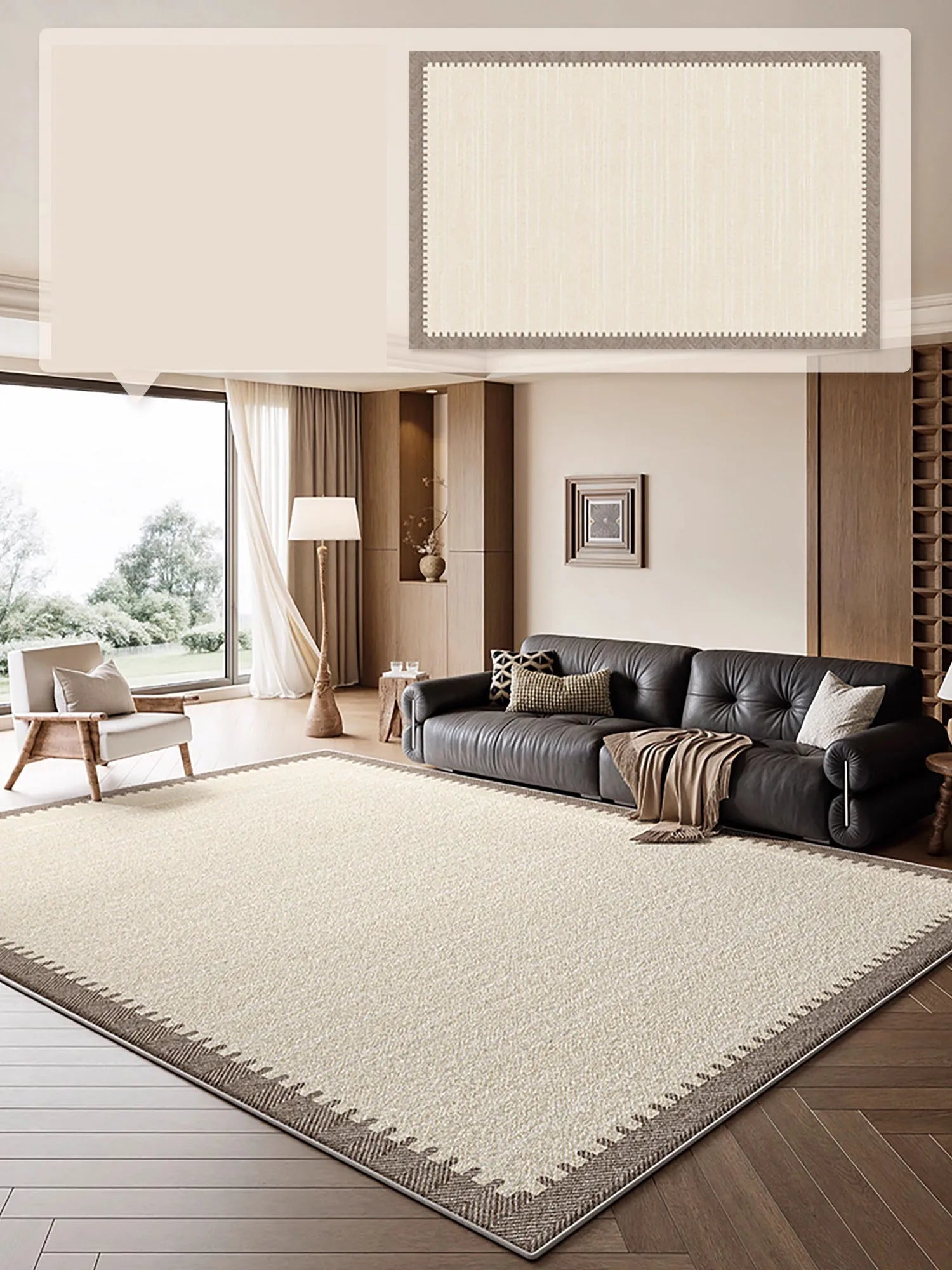 Modern Geometric Area Rug - Luxury Carpet for Living Room & Bedroom