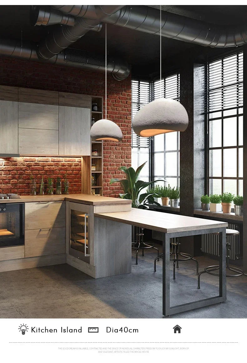 Minimalist Wabi Sabi LED Pendant Lamp for Living Dining Room Bar Home Decor Hanging Chandelier Bedroom Loft Art Lighting Fixture