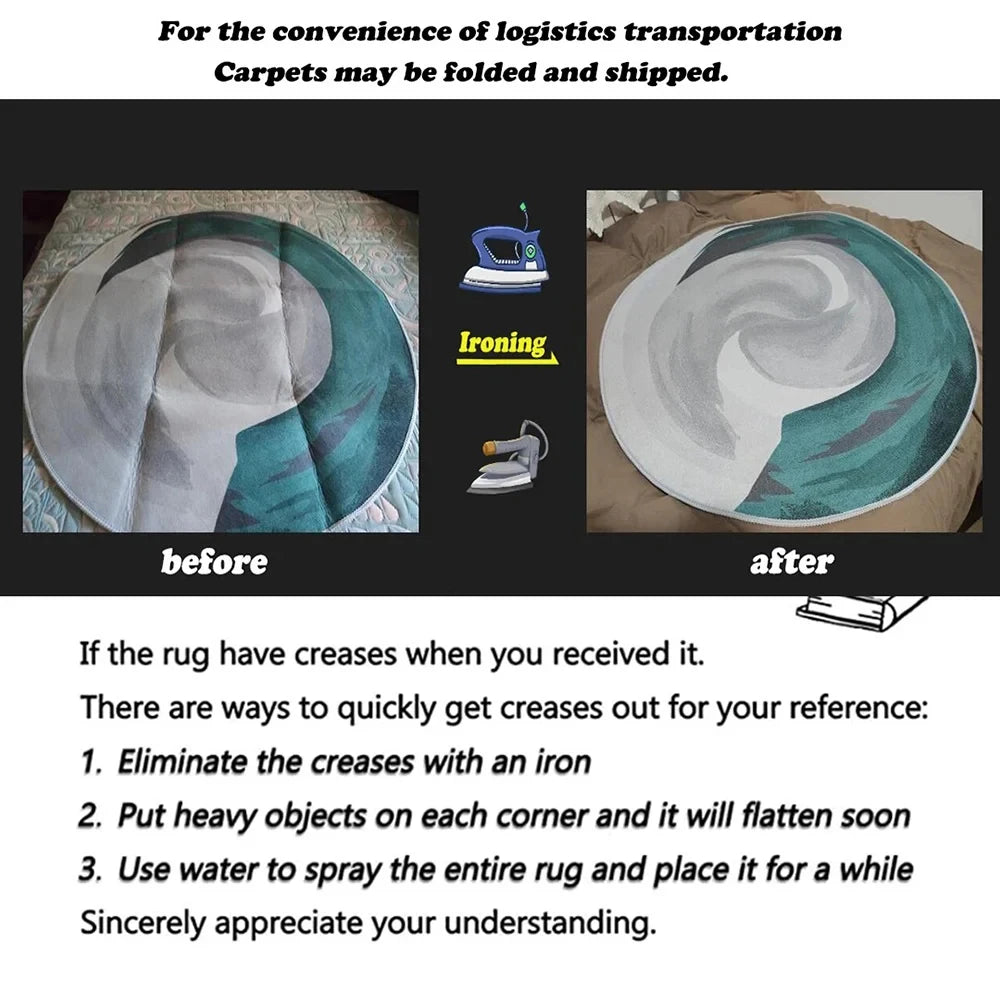 Christmas Snow Rug - Festive Area Rug for Living Room & Bedroom